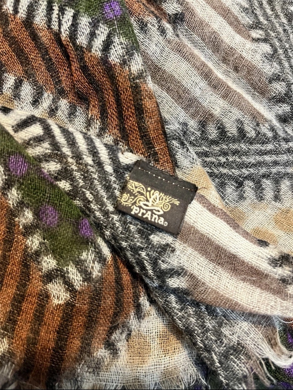 PrAna Neutral Color Pattern Scarf - Picture 3 of 3
